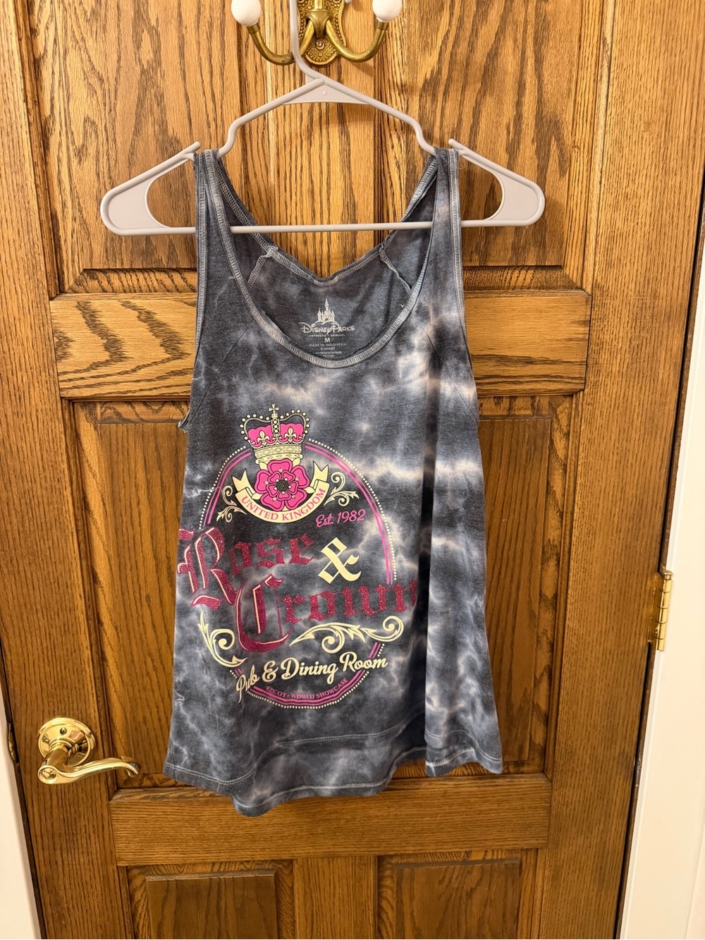 Disney Tie-Dye Rose & Crown Epcot Graphic Tank Medium